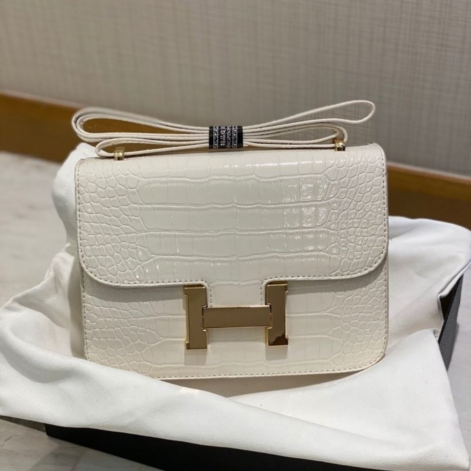 Hermes Túi Xách Đeo Chéo Da Cá Sấu Bóng Cao Cấp Thời Trang Nữ