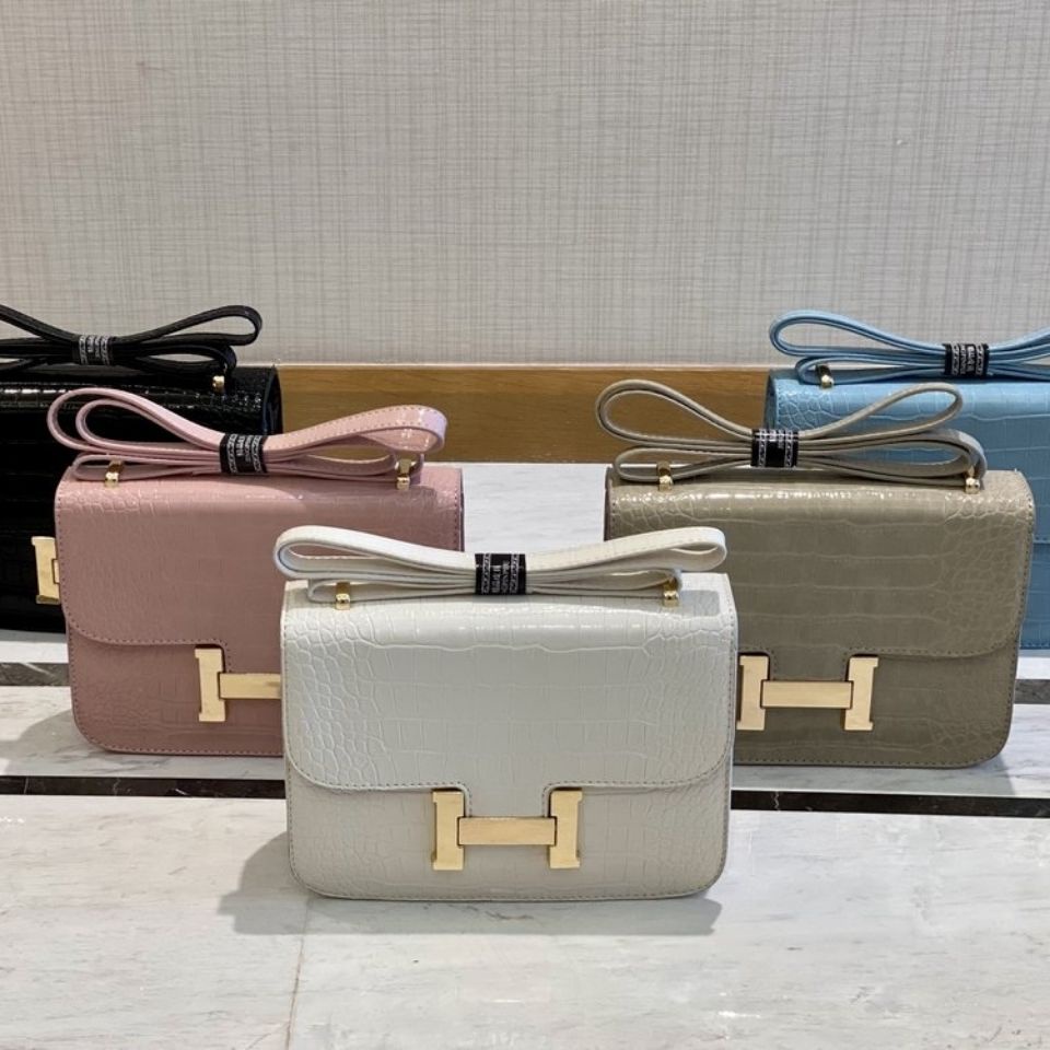 Hermes Túi Xách Đeo Chéo Da Cá Sấu Bóng Cao Cấp Thời Trang Nữ