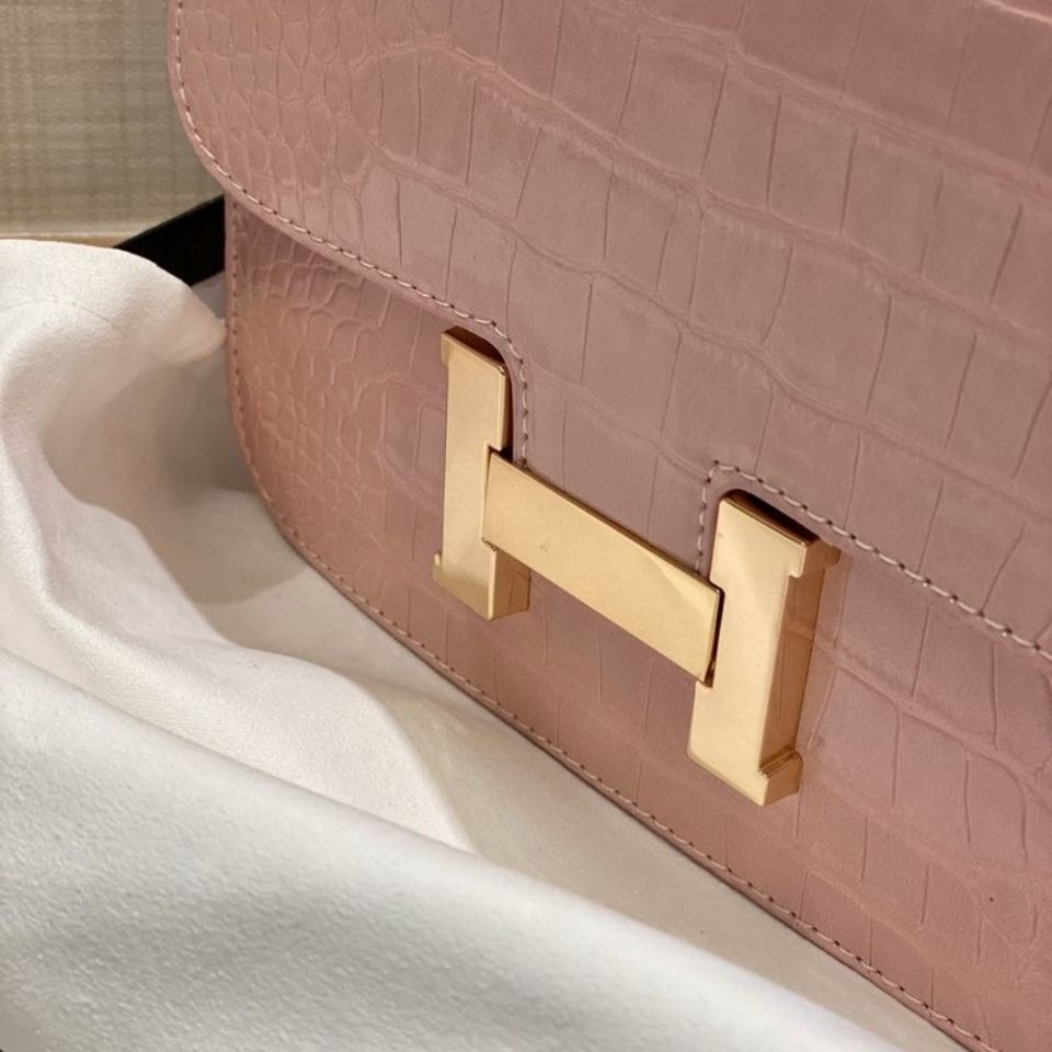 Hermes Túi Xách Đeo Chéo Da Cá Sấu Bóng Cao Cấp Thời Trang Nữ