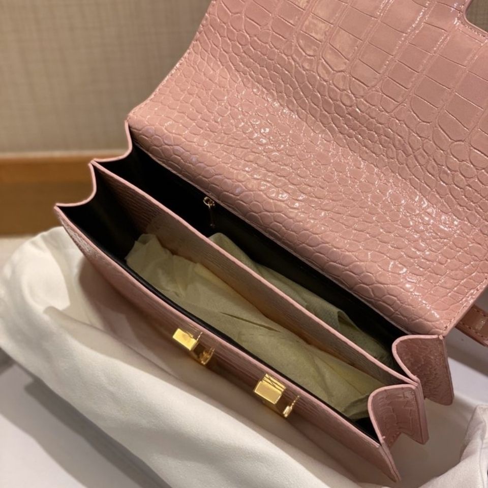 Hermes Túi Xách Đeo Chéo Da Cá Sấu Bóng Cao Cấp Thời Trang Nữ