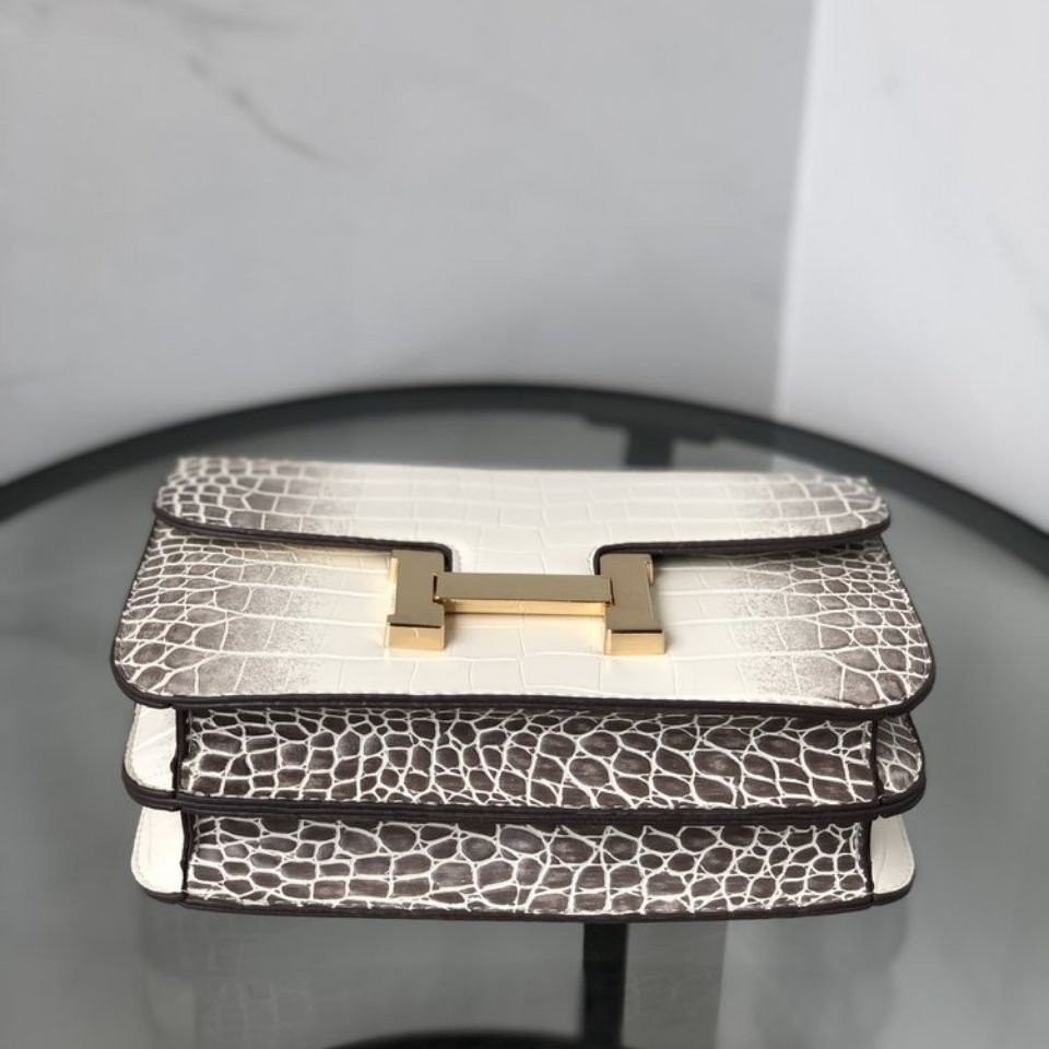 Hermes Túi Đeo Chéo Vai Họa Tiết Da Cá Sấu Thời Trang Sành Điệu Cho Nữ