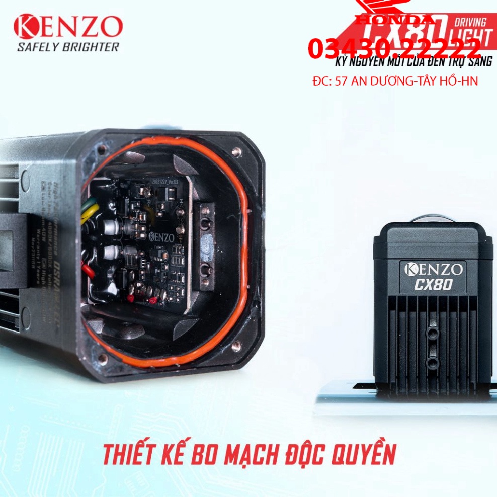 Đèn bi cầu trợ sáng mini Kenzo CX80 60W ánh sáng mạnh