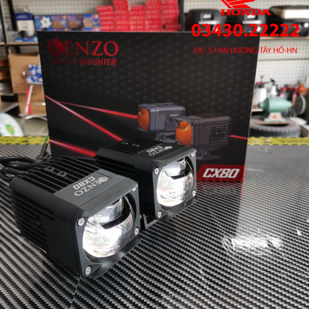 Đèn bi cầu trợ sáng mini Kenzo CX80 60W ánh sáng mạnh