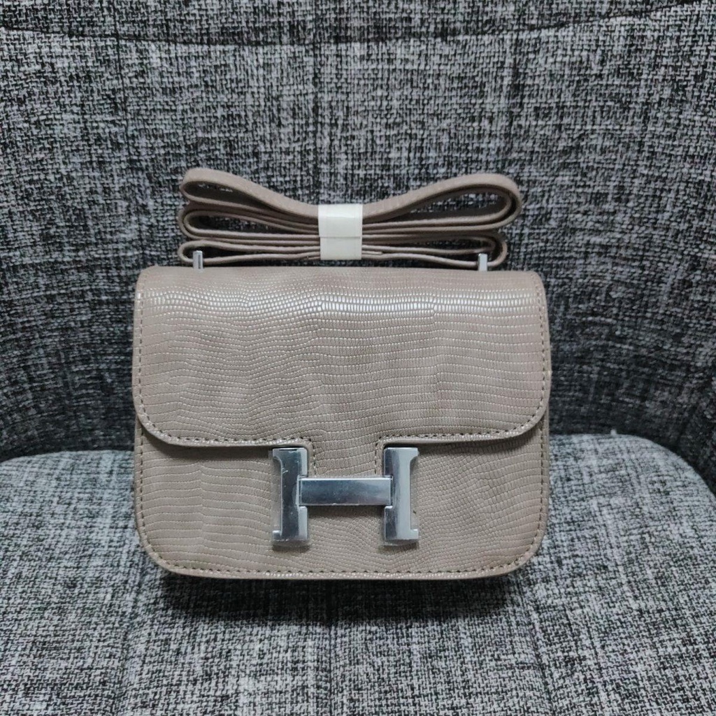 Hermes Túi Đeo Chéo Vai Hình Chữ h Màu Xám Thời Trang Sành Điệu Cho Nữ