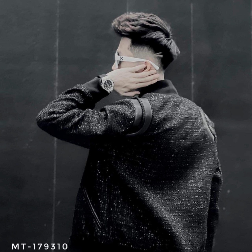 Áo Khoác Teddy Dạ Kim Tuyến Đen Phối Da Đen Áo Bomber Teddy Son Tung Hàng Mùa Đông Viền Vai Da