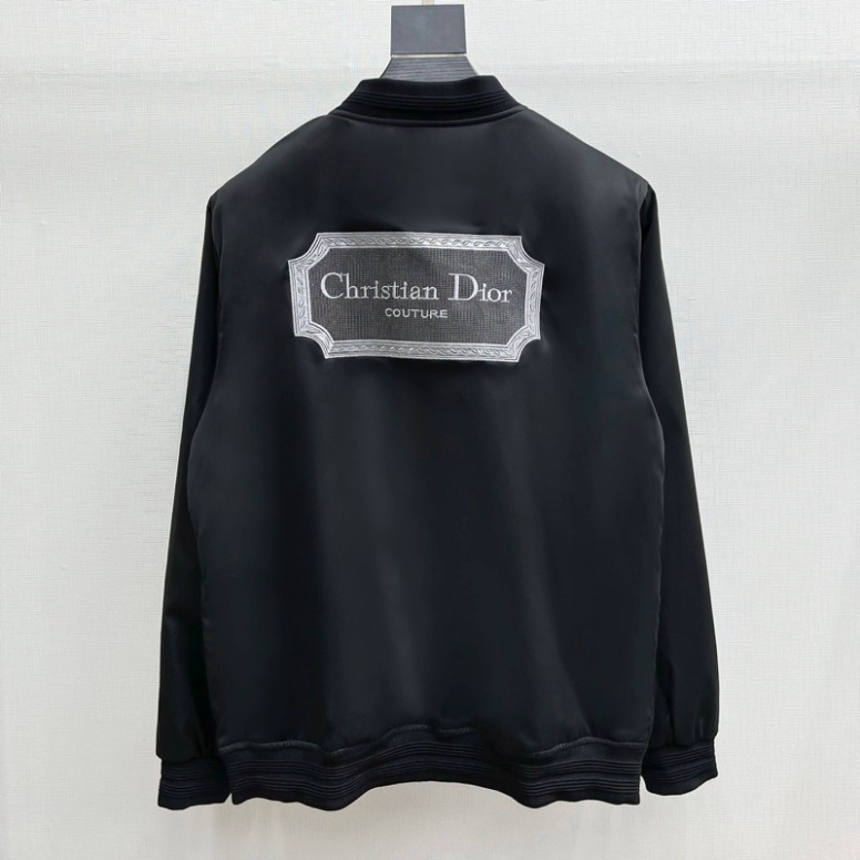 Áo khoác bomber nam nữ CD vải gió trơn thêu logo chữ sau lưng bo ống chun 2 lớp dày dặn đơn giản AK39P