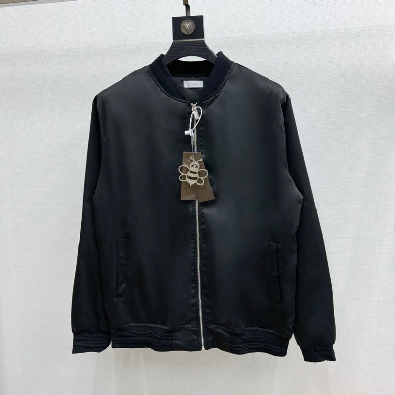 Áo khoác bomber nam nữ CD vải gió trơn thêu logo chữ sau lưng bo ống chun 2 lớp dày dặn đơn giản AK39P