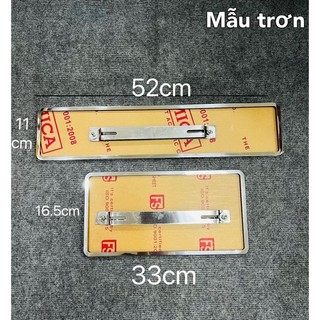 Khung biển số ô tô kích thước mẫu mới inox đẹp( đầy đủ bộ)