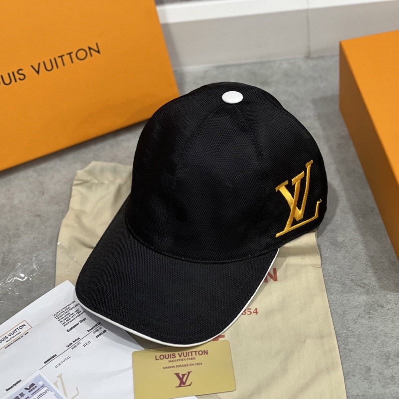 Nón kết nam, mũ lưỡi trai nam nữ Louis Vuitton thêu LV vải Canvas nhập khẩu thời trang