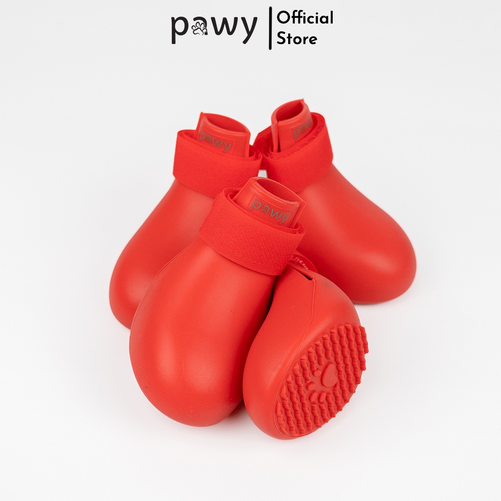 Giày Cho Chó Mèo Pawy - Ultra Protection - Đỏ - Pawy Dog & Cat Shoes - Giày Đi Mưa Cho Chó Mèo