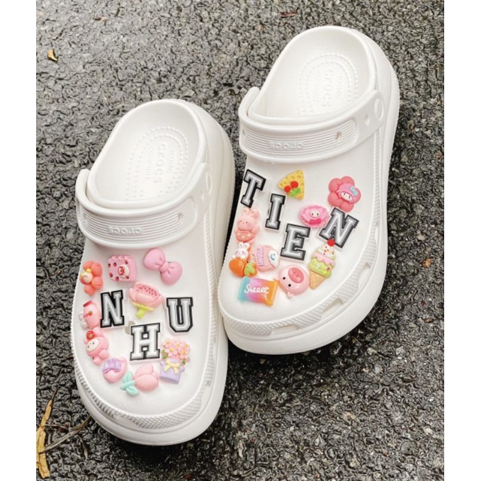 Dép sục Crocs hàng chính hãng C4-J3 trở lên charm nhỏ