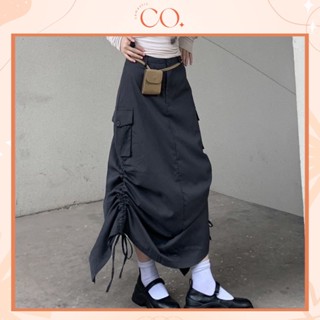  Chân váy kaki nữ cạp cao rút dây chân váy túi hộp phong cách A31 