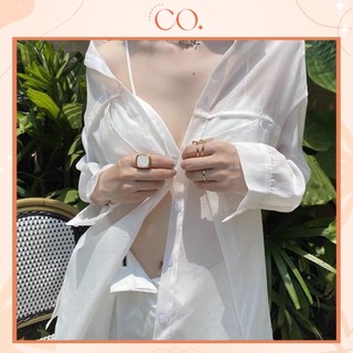 Áo sơ mi mỏng đi biển, áo sơ mi khoác ngoài dáng rộng, áo sơ mi kiểu_m1