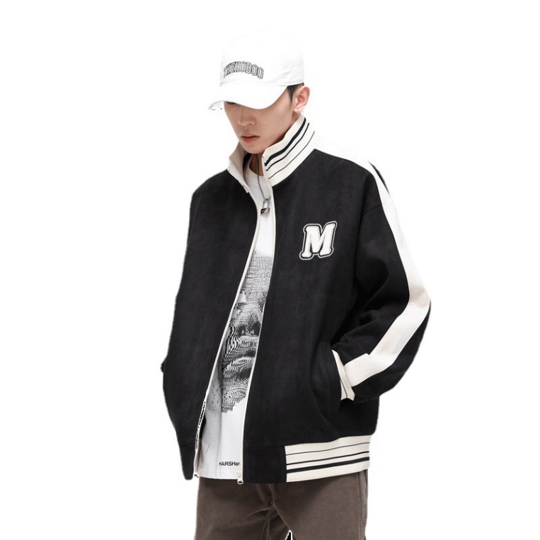 Áo BumBer varsity jacket Chữ M vải nỉ dày dặn phối tay da,Áo bomber nỉ form rộng nam nữ phong cách 2023