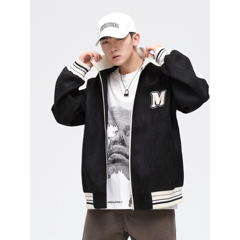 Áo Khoác Bomber Chữ M Basic JOGGER Nam nữ Form Rộng Unisex Bumber