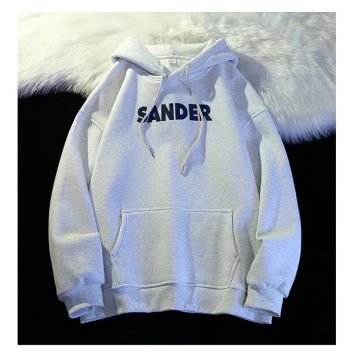FullBoc Áo Khoác HOODIE nỉ bông mũ to 2 lớp Unisex form rộng HAUTEUR in chữ Sander