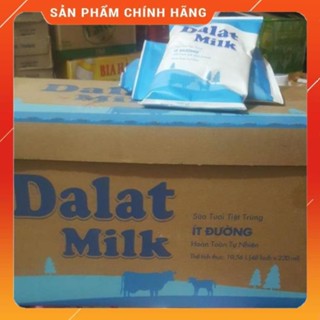  Thùng sữa dalat milk túi 220ml ít đường và không đường có đường 