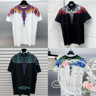 Áo thun tay lỡ unisex cánh chim Burlon phối mẫu mới CAMNHUNG-Áo phông nam nữ chất cotton dày dặn Freesize form rộng 65kg