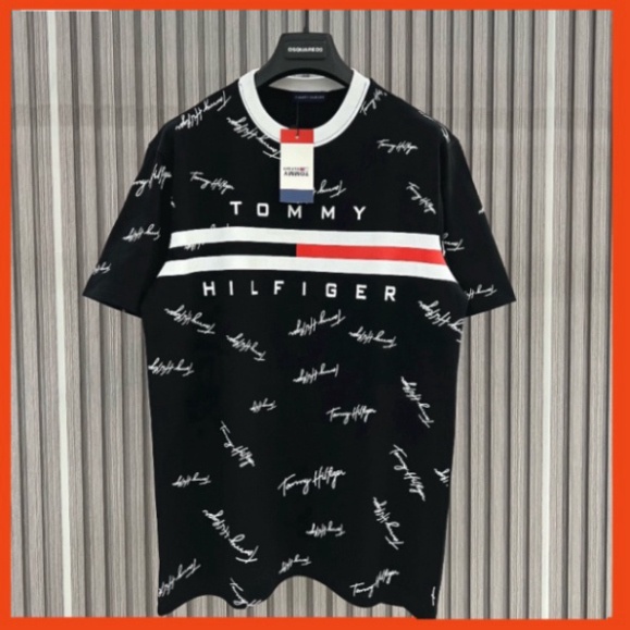 Áo phông nam nữ cổ tròn chữ Tommy_Hilfiger ngực cổ bo chun. Áo Thun Unisex Form rộng Nam Nữ Unisex Siêu Hot 2023