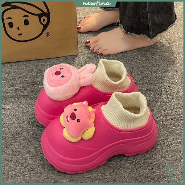 Giày boot đi tuyết đế dày chống trượt chống nước họa tiết hoạt hình