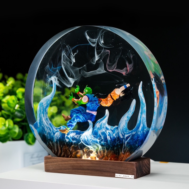 Đèn gỗ resin epoxy Goten - Dragonball.Lamp resin epoxy Goten - Dragonball