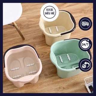 Chậu massage ngâm chân (38x33x23cm) Thau ngâm chân massage có con lăn giảm đau chân spa nail