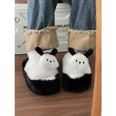 Dễ Thương Dép Bông cotton Đế Dày Thời Trang Thu Đông 2023 Cho Nữ