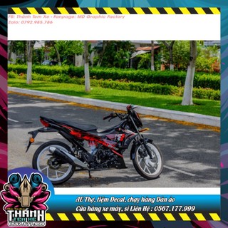 Tem rời dán xe raider fi mẫu king drag đỏ đen cực hot, hàng 3 lớp chất lượng cao