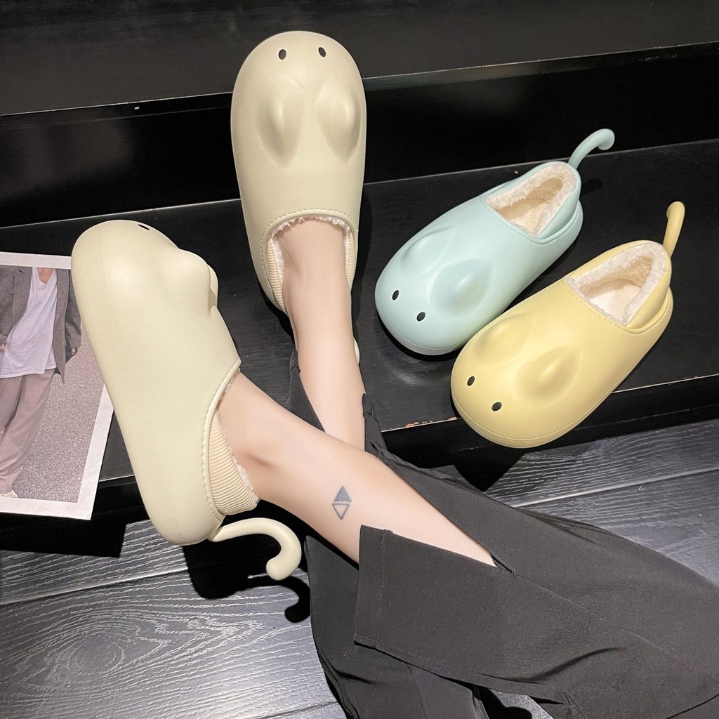 Dép Bông Đi Trong Nhà Hình Chú Chuột Nhỏ Dễ Thương Thời Trang Thu Đông Cho Nữ