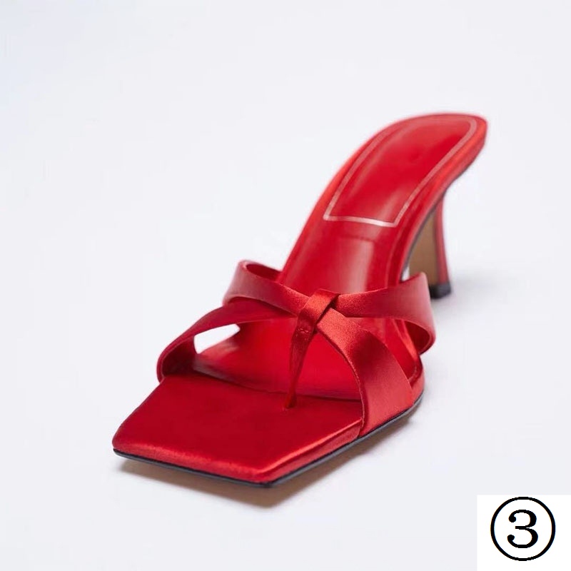 Dép Cao Gót Hở Ngón Bằng satin Màu Xanh Lá Thời Trang Mùa Hè 2023 Dành Cho Bạn Nữ