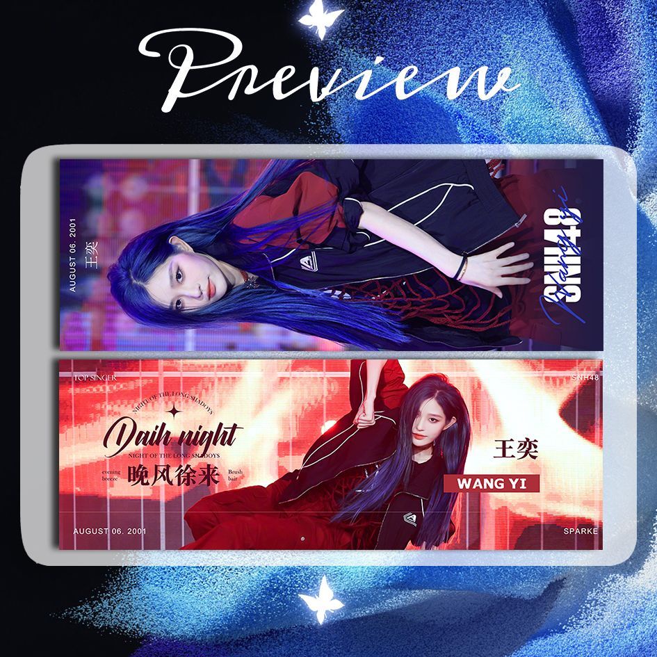 Wang yi snh48 youth girl group merchandise Gói Quà Thẻ Nhỏ Tự Làm Thủ Công Lưu Niệm lf9.26