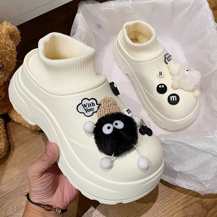 Dép cotton Đi Trong Nhà Chống Thấm Nước Thời Trang Mùa Đông Cho Nữ