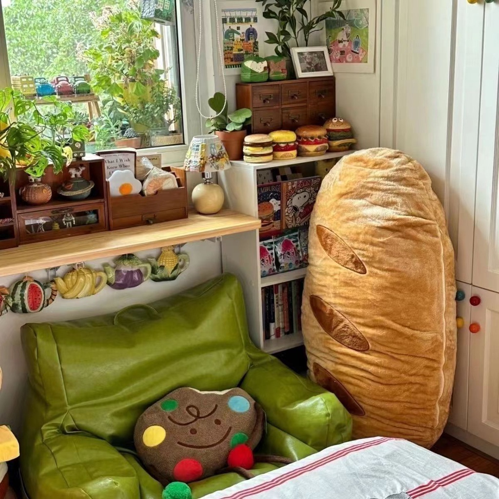 Gối Ôm Dài Hình Bánh Mì Pháp Dễ Thương Có Thể Tháo Rời Và Giặt Rửa