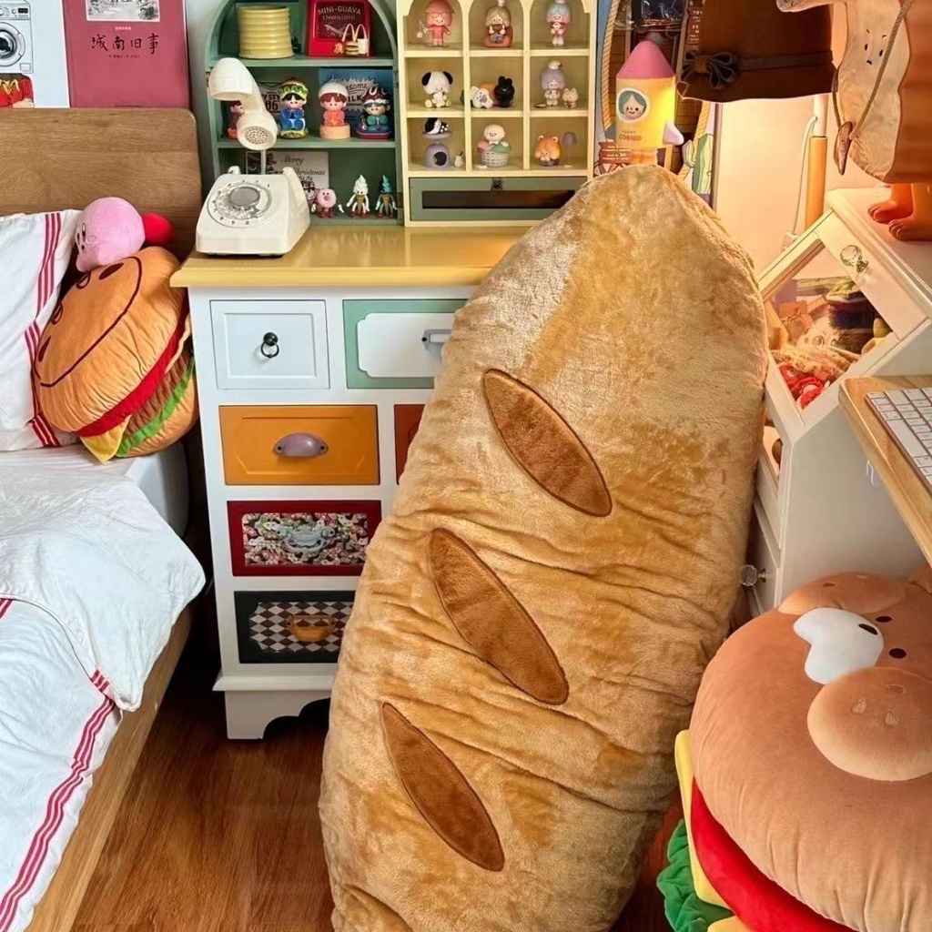 Gối Ôm Dài Hình Bánh Mì Pháp Dễ Thương Có Thể Tháo Rời Và Giặt Rửa