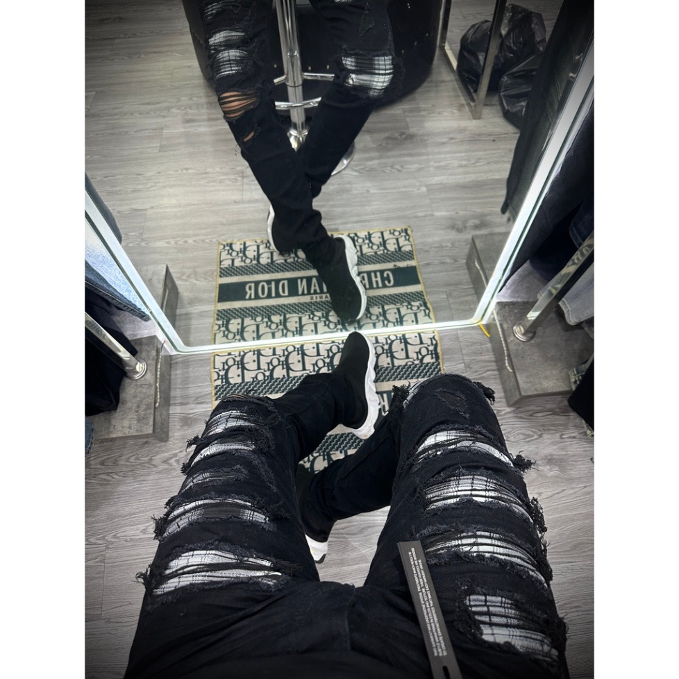 Quần Jean Nam DSQ Xanh In chữ ký gấu đỏ In 1964 Siêu Chất Quần Jean Nam Hottrend 2023