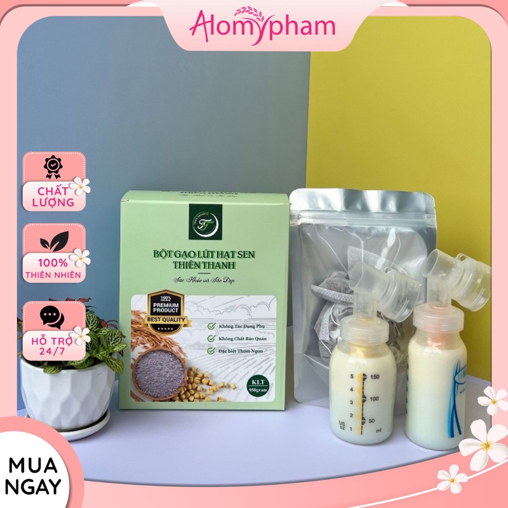 BỘT GẠO LỨT HẠT SEN THIÊN THANH [TẶNG 30 túi trà, 1 ly thủy tinh cao cấp Thái Lan 600ml, 1 thước dây]