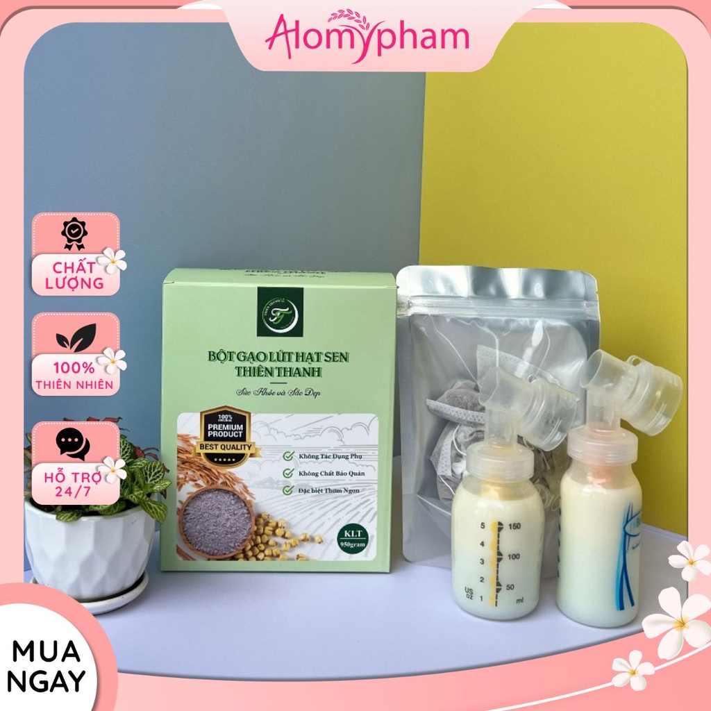 [Combo 2 hộp] Bột Gạo Lứt Hạt Sen Thiên Thanh 950g Tặng Kèm Ly Thủy Tinh Cao Cấp Thái Lan 600ml + 20