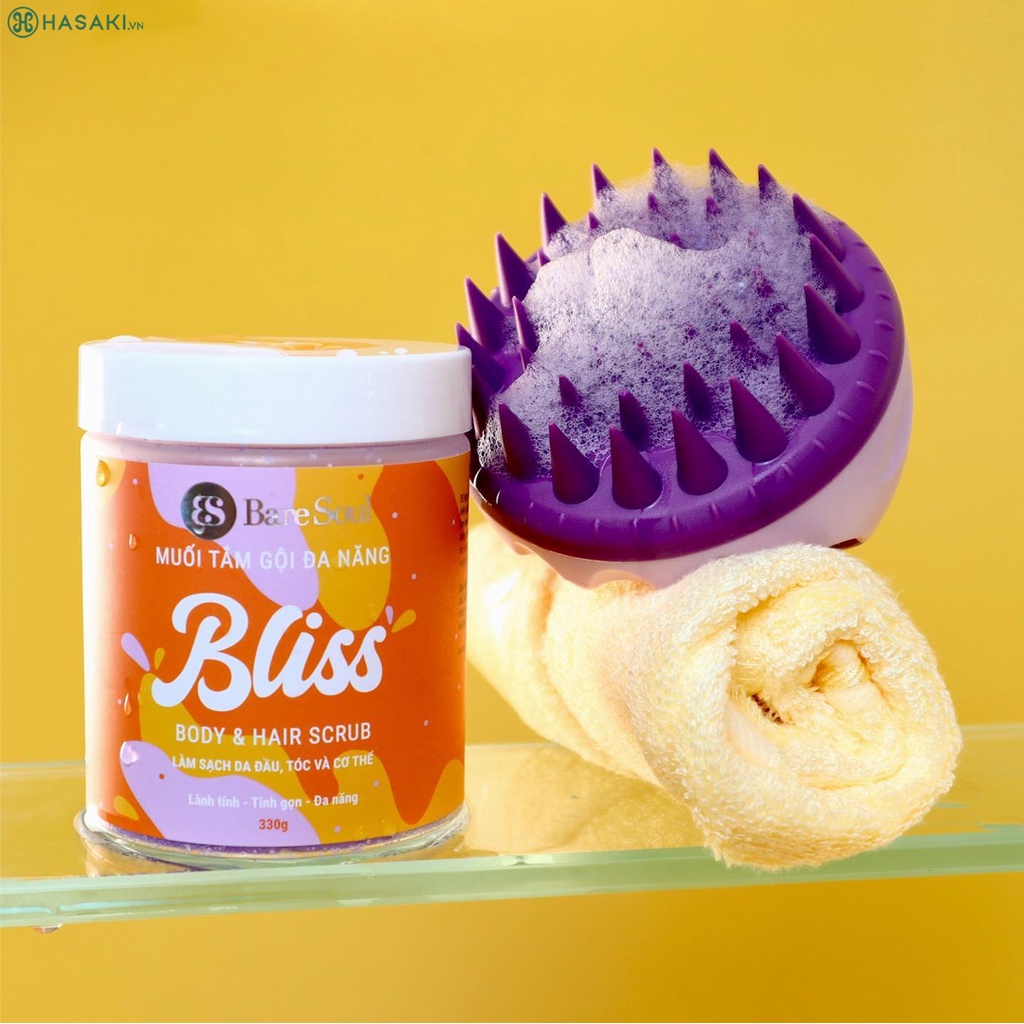 Lược Gội Đầu Silicone BareSoul Massage Đầu Giảm Stress, Ngừa Rụng tóc Và Kích Thích Mọc Tóc
