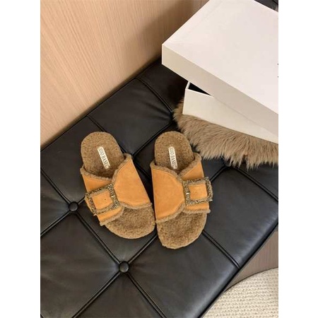 Thời Trang Dép cotton Một Mảnh Đế Dày Thoải Mái Phong Cách Thu Đông