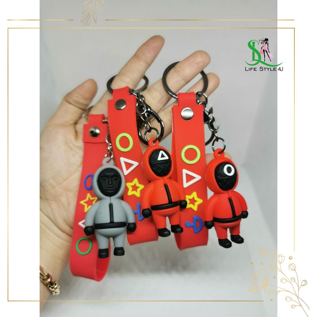 Móc khóa Squid game, móc khóa cute dễ thương chất liệu silicon - Life Style 4U