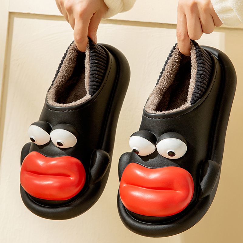 Dép Bông Đế Dày Thời Trang Thu Đông Xinh Xắn Dành Cho Nữ