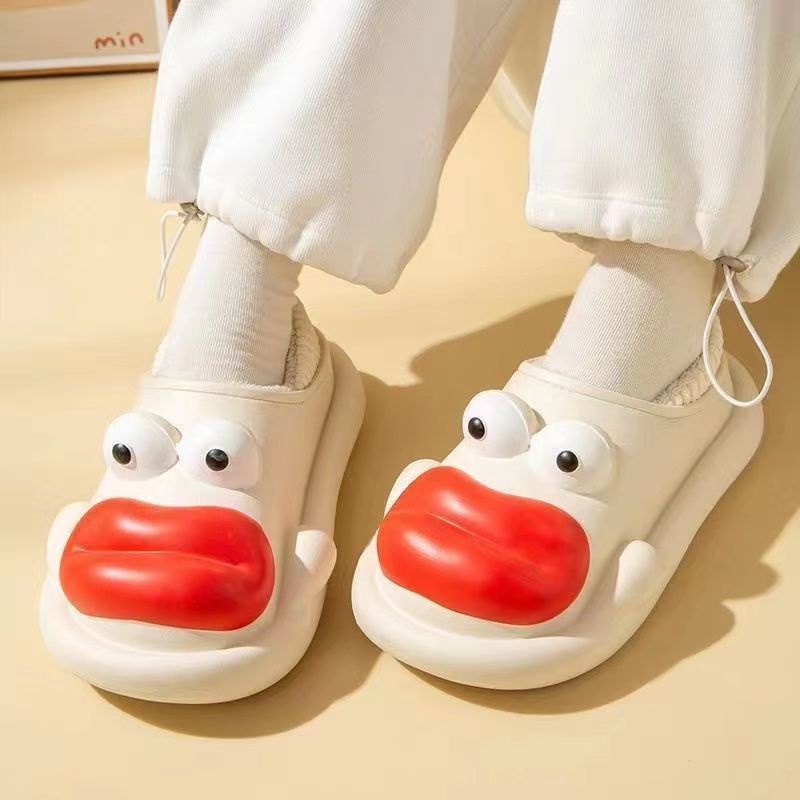 Dép Bông Đế Dày Thời Trang Thu Đông Xinh Xắn Dành Cho Nữ