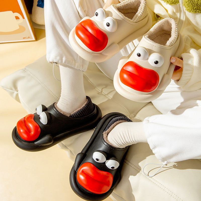 Dép Bông Đế Dày Thời Trang Thu Đông Xinh Xắn Dành Cho Nữ