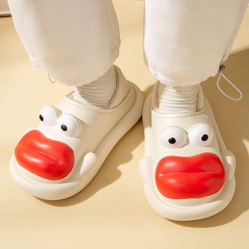 Dép Bông Đế Dày Thời Trang Thu Đông Xinh Xắn Dành Cho Nữ