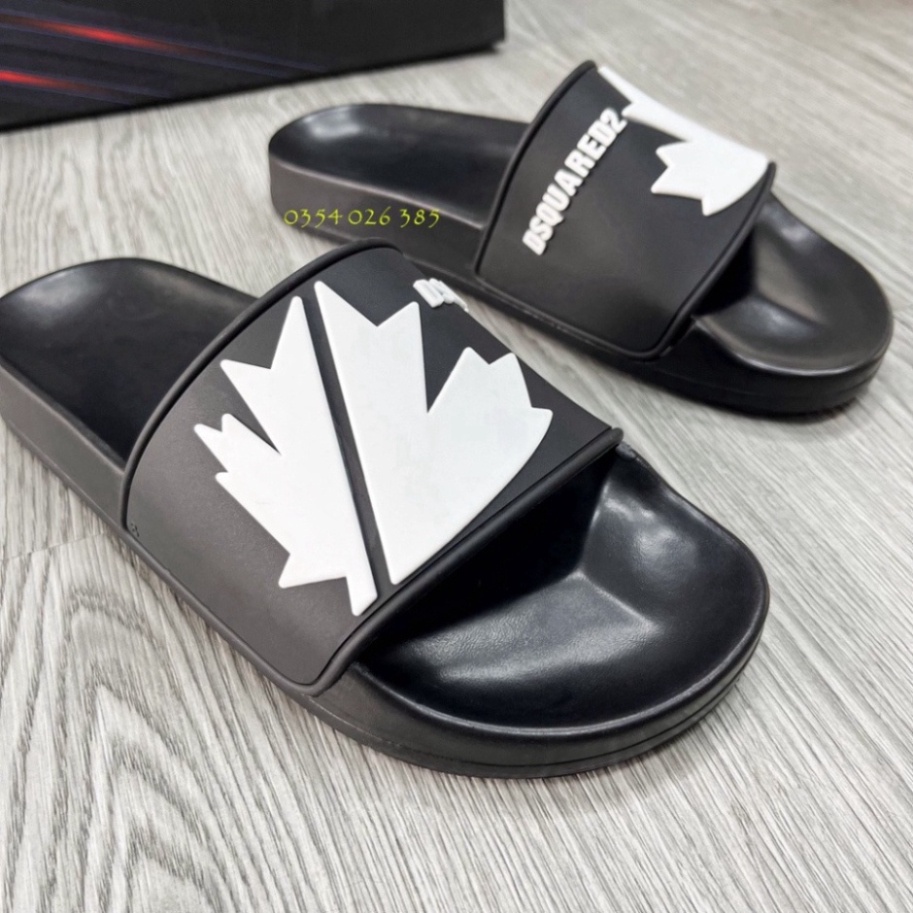 Dép Nam Quai Ngang Unisex  DSQ 2 bản mới nhất logo lá phong