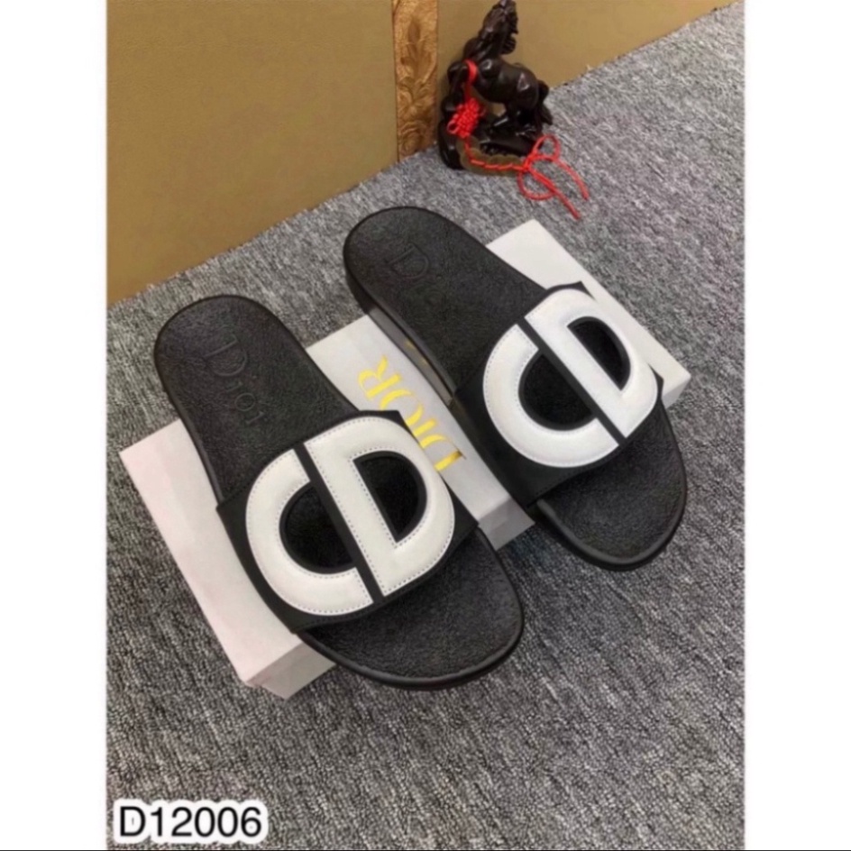 SALE Dép Nam Nữ thời trang DlOR quai ngang họa tiết CD