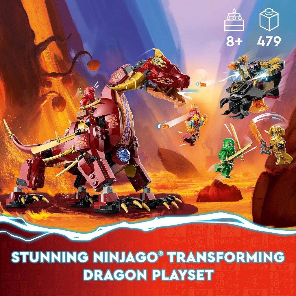 LEGO Ninjago 71793 Đồ chơi lắp ráp Rồng thần dung nham Heatwave (479 chi tiết)