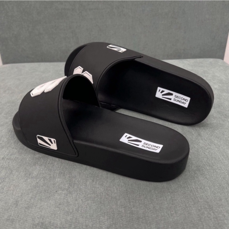 Dép quai ngang nam nữ họa tiết chữ S không bay màu