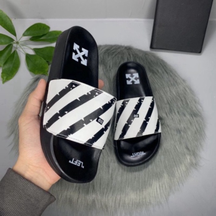 Dép nam quai ngang off white kiểu dáng thời trang hợp mốt cool ngầu