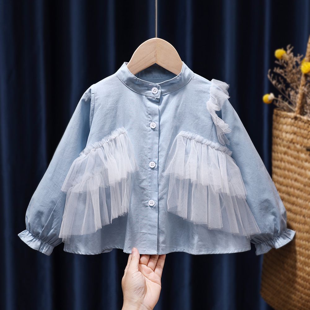 Áo Sơ Mi cotton Tay Dài Phong Cách Thời Trang Xuân Thu Mới 2023 Dành Cho Bé Gái